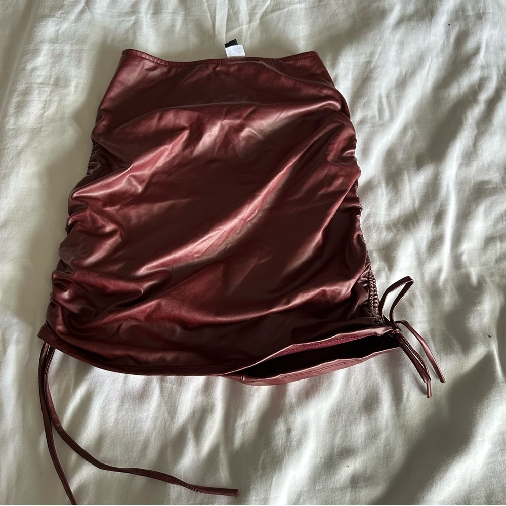Brown Faux Leather Skirt